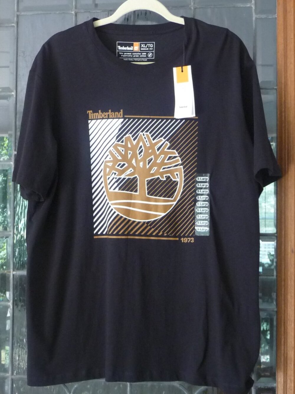 Timberland Size XL Organic Cotton Graphic T-Shirt Black